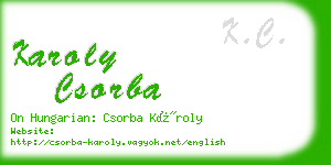 karoly csorba business card